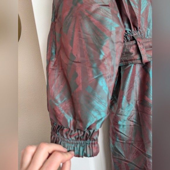 Skea Paris-Vail One Piece Ski Snowboard Suit Womens 6 80s Shimmer Belted (Rare) - Picture 7 of 14